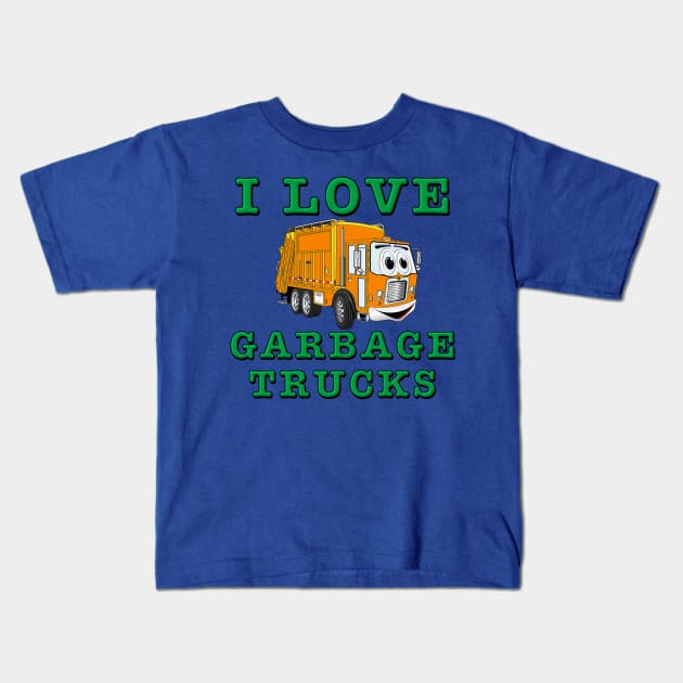 Garbage Truck Kids T-Shirt by Happy Art Designs